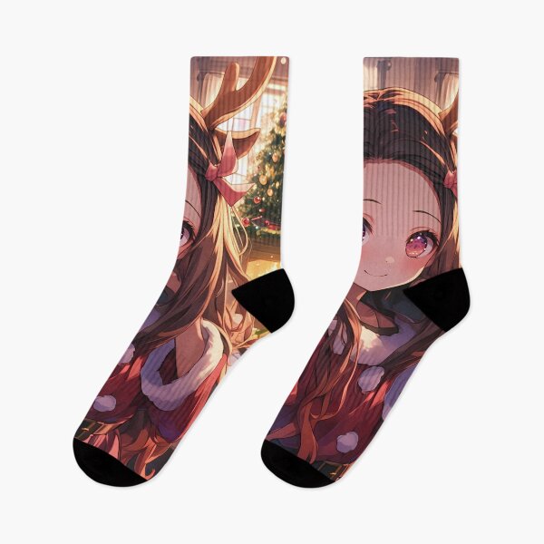 Item preview, Demon Nezuko Kamado Christmas Cute Anime Girl Warm Holiday Festive Cozy Indoor Glow designed and sold by Raslbazola.