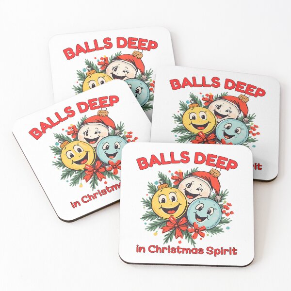 Item preview, In Balls Deep Christmas Quote Vintage Holiday Happy Couple designed and sold by JasonesNance.