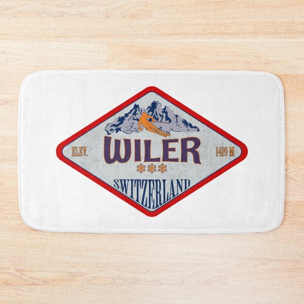 Item preview, Wiler, Switzerland, Vintage skiing badge design designed and sold by Wanderful-roads.