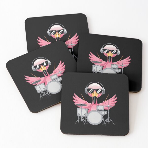 Artikelvorschau, Cooles pinkes Vogel-Schlagzeug mit Kopfhörern Rock Beat Schlagzeugset entworfen und verkauft von OnaConnie.
