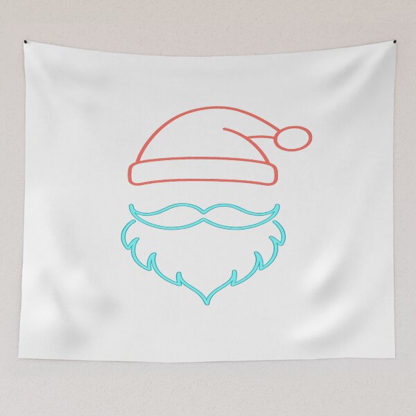 Item preview, Neon Santa Hat & Beard Christmas PNG designed and sold by HiteshArt111.