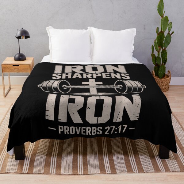 Item preview, Christian Workout Iron Sharpen Iron Dumbbell Cross Barbell designed and sold by OnaConnie.