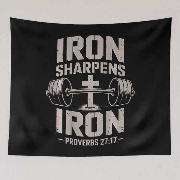 Item preview, Christian Workout Iron Sharpen Iron Dumbbell Cross Barbell designed and sold by OnaConnie.