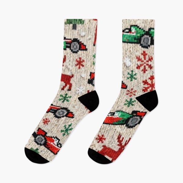 Item preview, F1 Christmas Ugly Sweater Pixel Pattern – Retro Holiday Racing Design designed and sold by MuseAI.