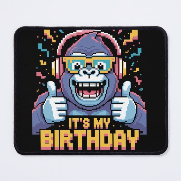 Item preview, It's My Birthday Pixel Gaming Gorilla designed and sold by milanforbes.