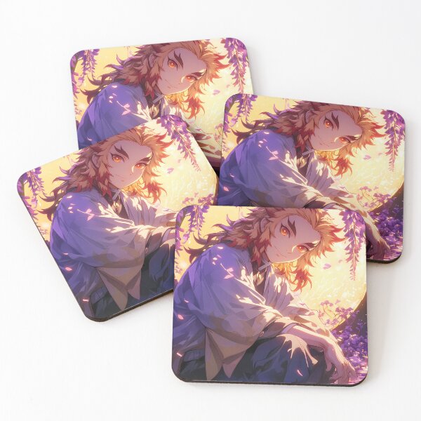 Item preview, Kyojuro Rengoku Demon Slayer Anime Wisteria Moon Glow Flame Warmth Sakura Night designed and sold by Raslbazola.