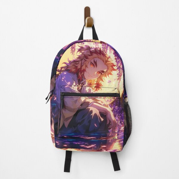 Item preview, Kyojuro Rengoku Demon Slayer Anime Wisteria Moon Glow Flame Warmth Sakura Night designed and sold by Raslbazola.