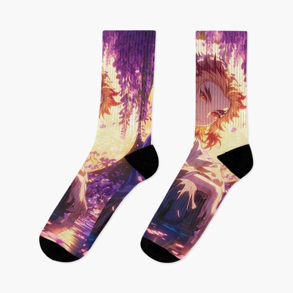 Item preview, Kyojuro Rengoku Demon Slayer Anime Wisteria Moon Glow Flame Warmth Sakura Night designed and sold by Raslbazola.