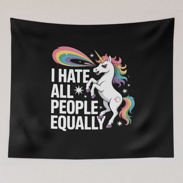 Item preview, I hate all people equally vomiting Unicorn Pixel Art designed and sold by khorbiasieno.