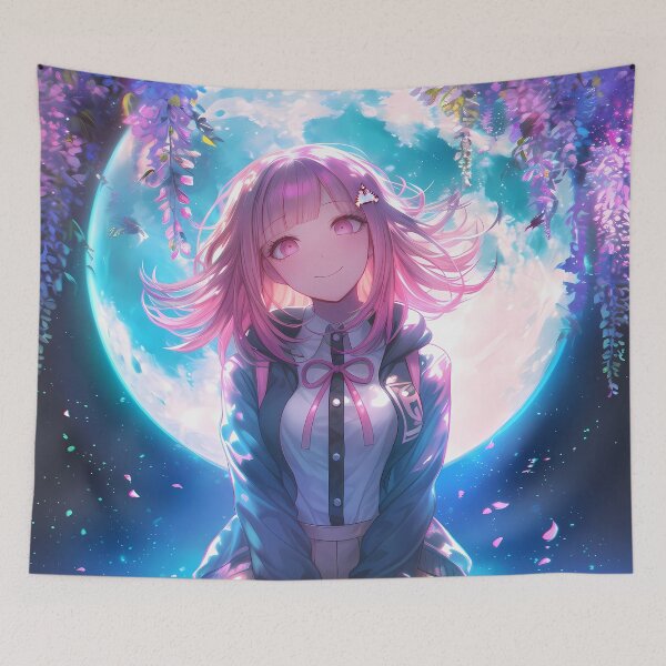 Item preview, Chiaki Nanami Danganronpa Wisteria Moonlight Fantasy Pink Dreamy Anime Glow designed and sold by Raslbazola.