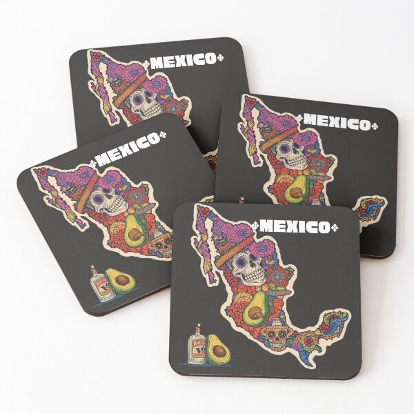 Item preview, Mexico Sugar Skull Map Sticker | Day of the Dead Mexican Pride Art designed and sold by TitanRN.