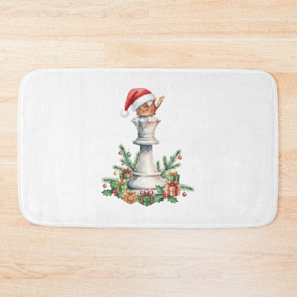Item preview, Christmas Chess Queen  Watercolor King Piece with Santa Hat and Gifts designed and sold by Anastasiia Yurevych.