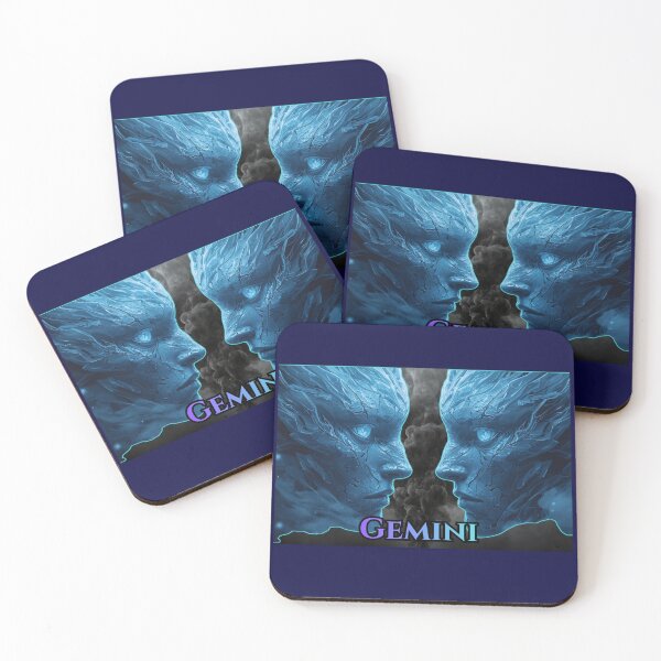 Item preview, Gemini Ice Zodiac - Frozen Twin Spirit Ethereal Faces designed and sold by GreennieArt.