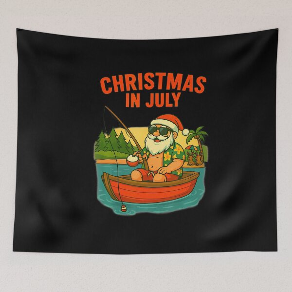 Item preview, Christmas In July Fishing Santa Fisherman Summer Fun designed and sold by KathleenEliza.