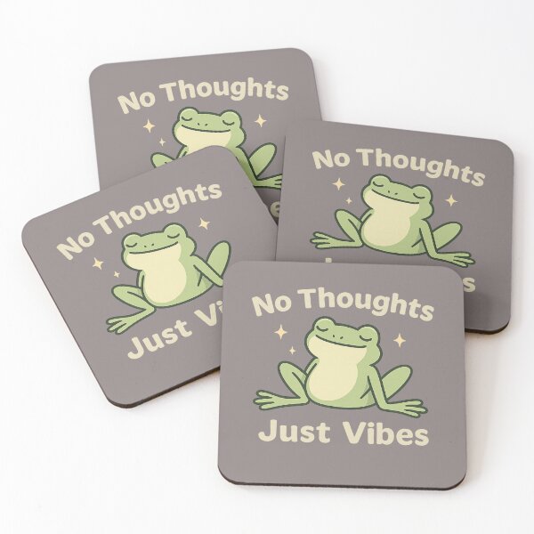 Item preview, No Thoughts, Just Vibes Frog – Minimal Aesthetic Chill Design designed and sold by StickerVibeStudio.