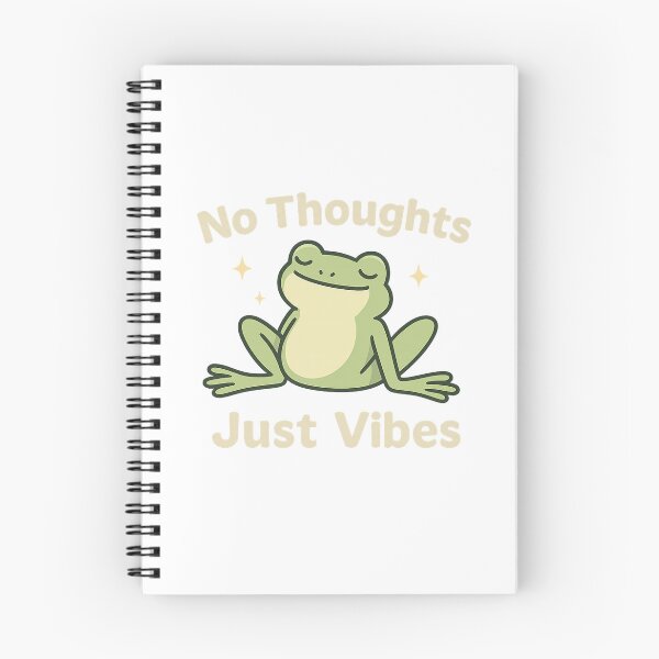 Item preview, No Thoughts, Just Vibes Frog – Minimal Aesthetic Chill Design designed and sold by StickerVibeStudio.