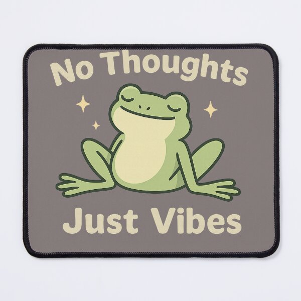 Item preview, No Thoughts, Just Vibes Frog – Minimal Aesthetic Chill Design designed and sold by StickerVibeStudio.