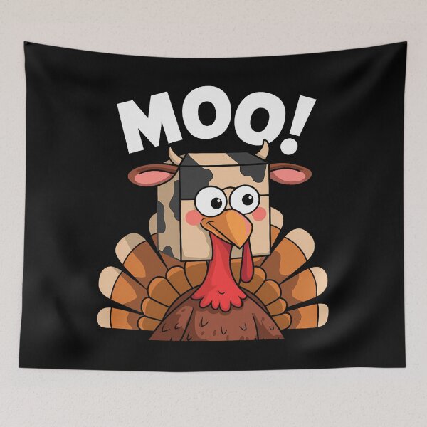 Item preview, Funny Holiday Moo Day Cow Thanksgiving 90s Festive Turkey designed and sold by rebeccathanuos.