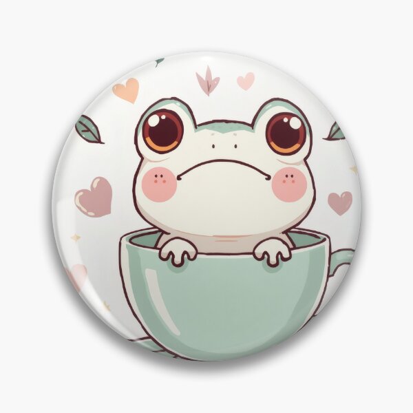 Item preview, Kawaii Frog in Teacup – Cute Pastel Chibi Frog Design designed and sold by Visualynx.
