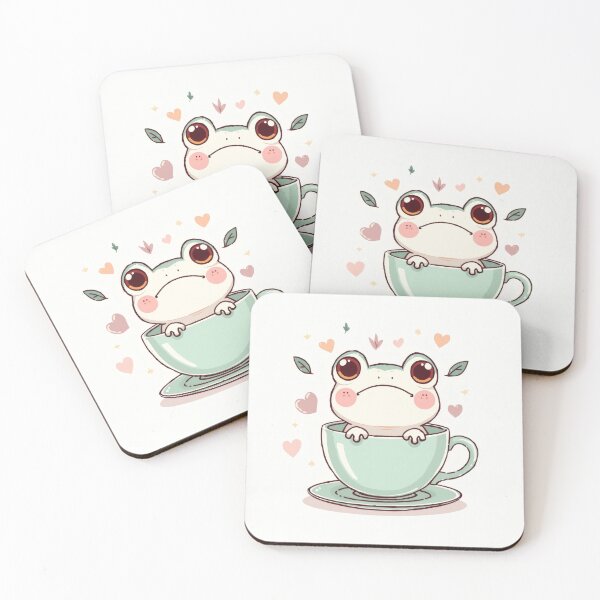 Item preview, Kawaii Frog in Teacup – Cute Pastel Chibi Frog Design designed and sold by Visualynx.