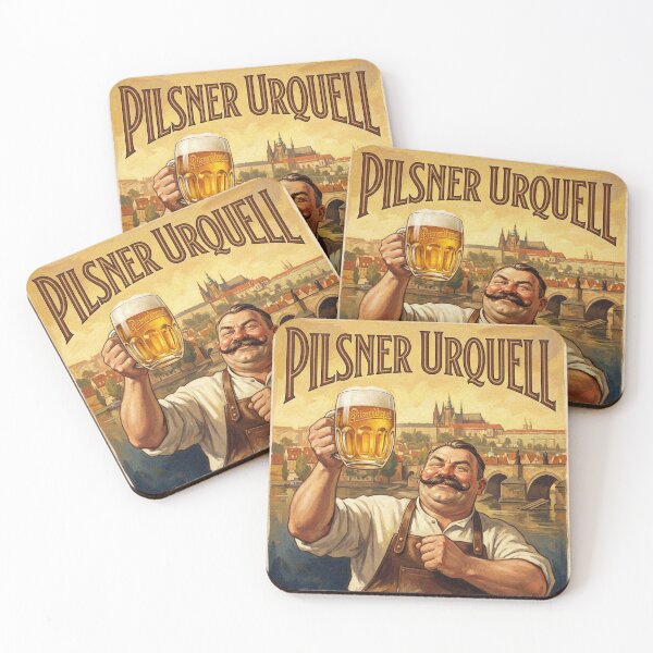 Item preview, PILSNER URQUELL THE ORIGINAL ACCEPT NO SUBSTITUTES Vintage 1950s Czech Brewer Poster designed and sold by Cozy-Old-Pub.