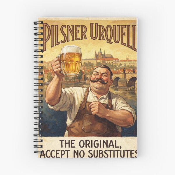 Item preview, PILSNER URQUELL THE ORIGINAL ACCEPT NO SUBSTITUTES Vintage 1950s Czech Brewer Poster designed and sold by Cozy-Old-Pub.