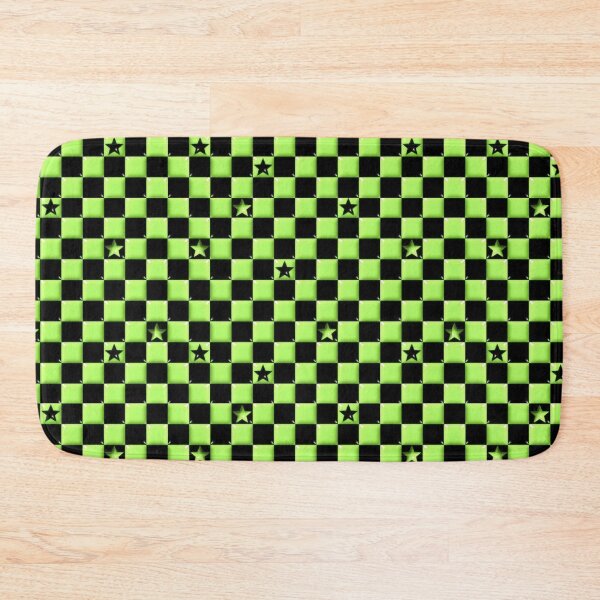 Item preview, Y2K Scene Green Checker Stars – Emo Skater Punk Pattern designed and sold by bunnyreeaa.