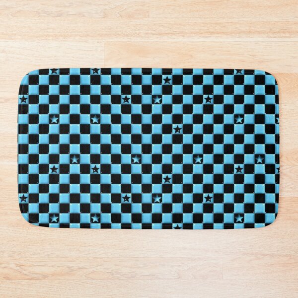 Item preview, Y2K Scene Blue Checker Stars – Emo & Skater Aesthetic Pattern designed and sold by bunnyreeaa.