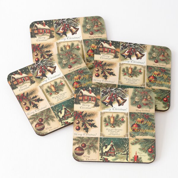 Item preview, Vintage Christmas Greeting Card Pattern | Gift for Christmas | Merry Christmas designed and sold by UnhingedBird.
