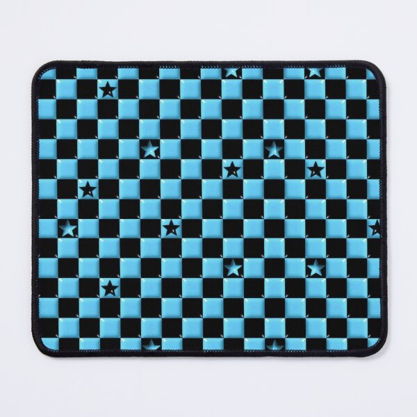 Item preview, Y2K Scene Blue Checker Stars – Emo & Skater Aesthetic Pattern designed and sold by bunnyreeaa.