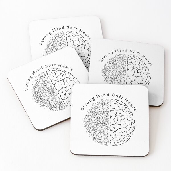 Item preview, Strong Mind Soft Heart Brain Illustration  - Floral Left Brain & Anatomical Right Brain Line Art Design designed and sold by UI Expert.