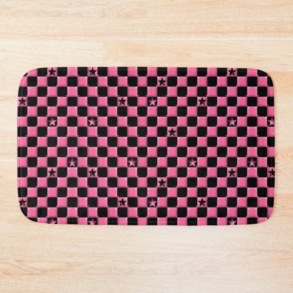 Item preview, Y2K Scene Pink Checker Stars – Emo & Alt Girl Pattern designed and sold by bunnyreeaa.