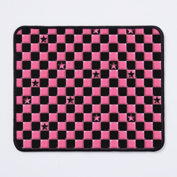 Item preview, Y2K Scene Pink Checker Stars – Emo & Alt Girl Pattern designed and sold by bunnyreeaa.