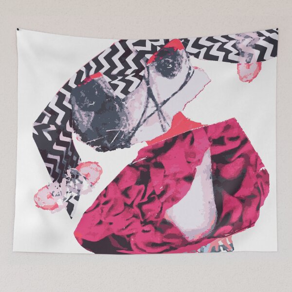 Item preview, Single figure with braids - Figurative abstraction | Art print, puzzle & more | Annette Kunow designed and sold by KunowArtShop.