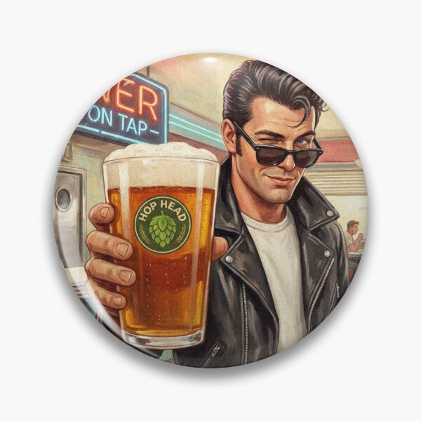 Item preview, IPA HOPPY ENDINGS GUARANTEED Vintage 1950s American Diner Greaser Poster designed and sold by Cozy-Old-Pub.