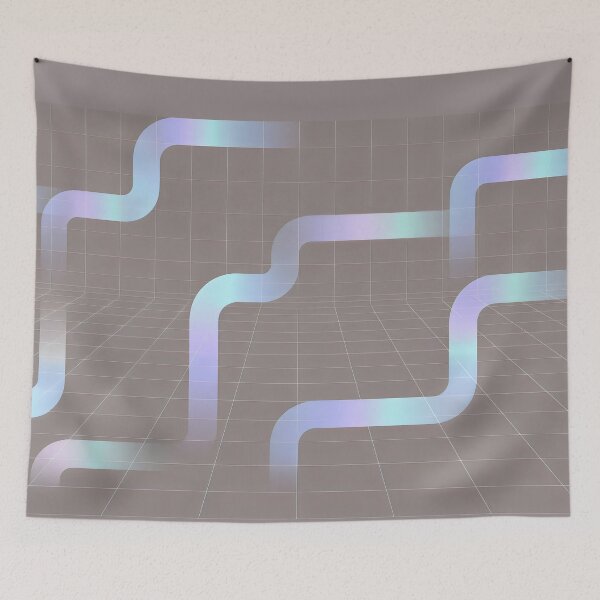 Item preview, Holographic Ribbon Grid Abstract Digital Flow Design designed and sold by SplashTastic.
