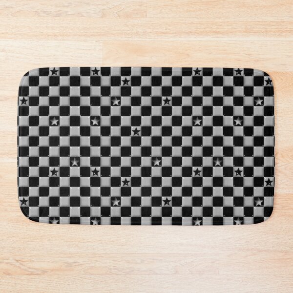 Item preview, Y2K Grey Checker Stars – Emo & Grunge Scene Pattern designed and sold by bunnyreeaa.