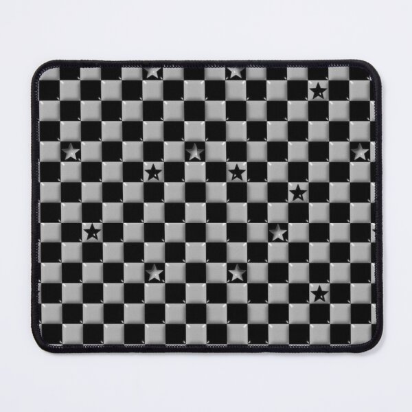 Item preview, Y2K Grey Checker Stars – Emo & Grunge Scene Pattern designed and sold by bunnyreeaa.