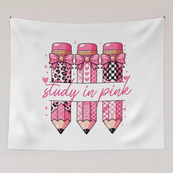Item preview, Study in Pink Cute Pencil Bow Art for Students Teachers designed and sold by Stephenbaile.