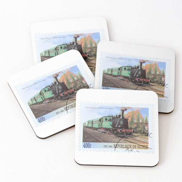 Item preview, Vintage Republic Of Guinea Train Railway Postage Stamp designed and sold by red-amber65.
