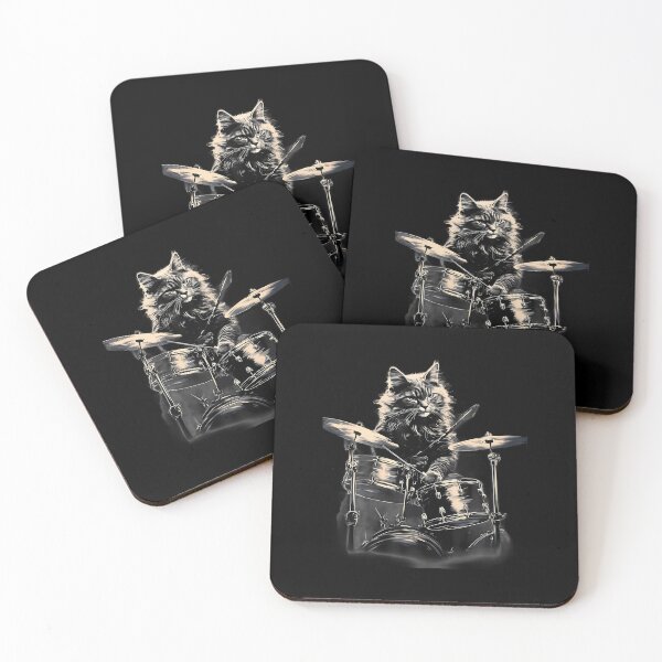 Item preview, Cat Playing Drums I Cat Music designed and sold by GeorgeneCharlo.
