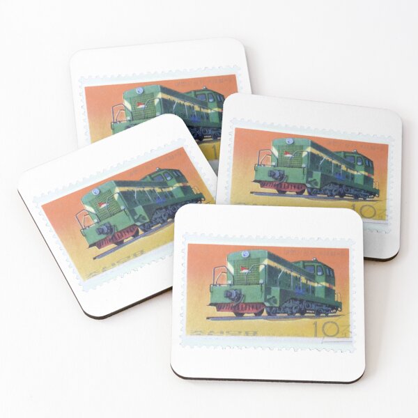 Item preview, Vintage Korea Green Train Railway Postage Stamp designed and sold by red-amber65.