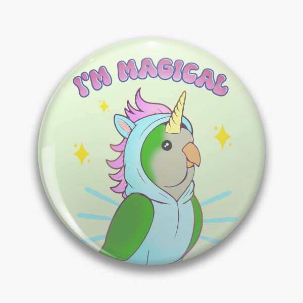 Item preview, I'm Magical - Unicorn Green Quaker Parrot designed and sold by FandomizedRose.