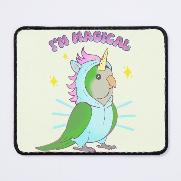 Item preview, I'm Magical - Unicorn Green Quaker Parrot designed and sold by FandomizedRose.