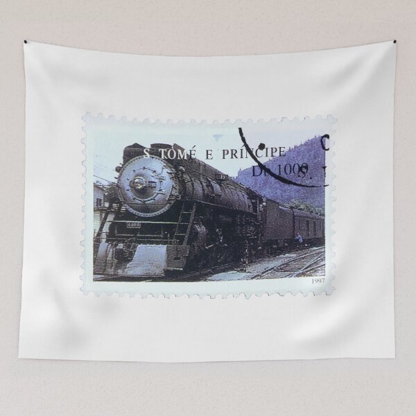Item preview, S Tome Africa Train Railway Vintage Postage Stamp designed and sold by red-amber65.