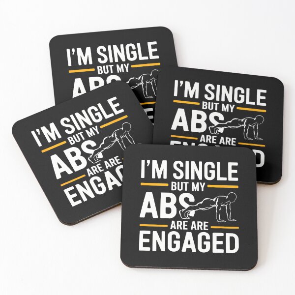 Item preview, I'M Single But My Abs Are Engaged Funny Yoga Gym Workout designed and sold by JosephineEdith1.