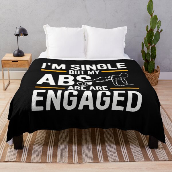 Item preview, I'M Single But My Abs Are Engaged Funny Yoga Gym Workout designed and sold by JosephineEdith1.