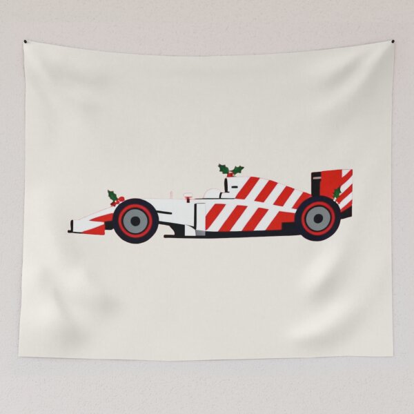 Item preview, Candy Cane F1 Car – Christmas Peppermint Racing Holiday Design designed and sold by MuseAI.