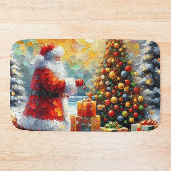 Item preview, Santa Claus And Christmas Tree designed and sold by Visual Nomad Club.