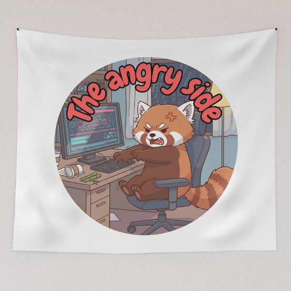 Item preview, The Angry Side | Irritated Red Panda Illustration  designed and sold by Pets & Memes & Stuff.